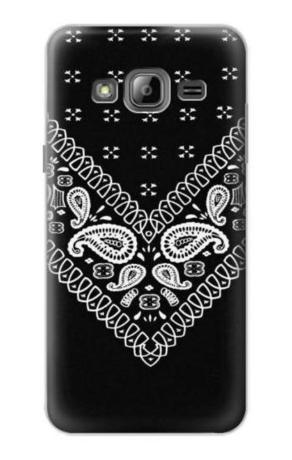 S3363 黒バンダナ Bandana Black Pattern Samsung Galaxy J3 (2016) バックケース、フリップケース・カバー