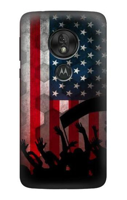 S2989 アメリカサッカー USA American Football Soccer Flag Motorola Moto G7 Play バックケース、フリップケース・カバー