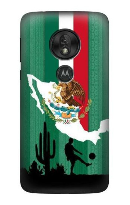 S2994 メキシコサッカー Mexico Football Soccer Map Flag Motorola Moto G7 Play バックケース、フリップケース・カバー