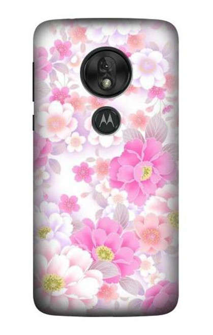 S3036 ピンクフラワーフローラ Pink Sweet Flower Flora Motorola Moto G7 Play バックケース、フリップケース・カバー