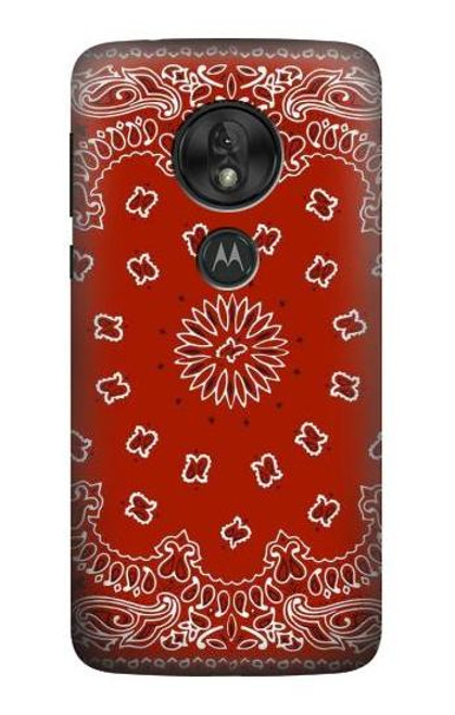 S3355 赤バンダナパターン Bandana Red Pattern Motorola Moto G7 Play バックケース、フリップケース・カバー