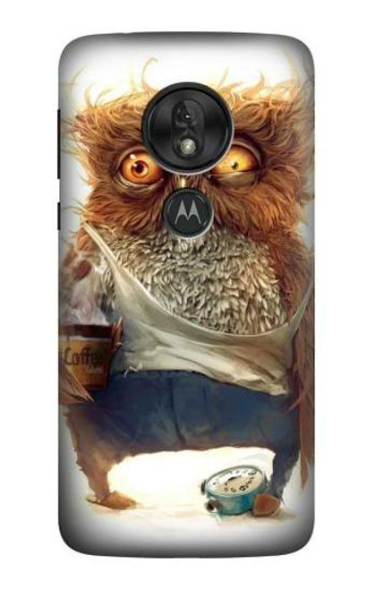 S1133 目を覚ますフクロウ Wake up Owl Motorola Moto G7 Power バックケース、フリップケース・カバー
