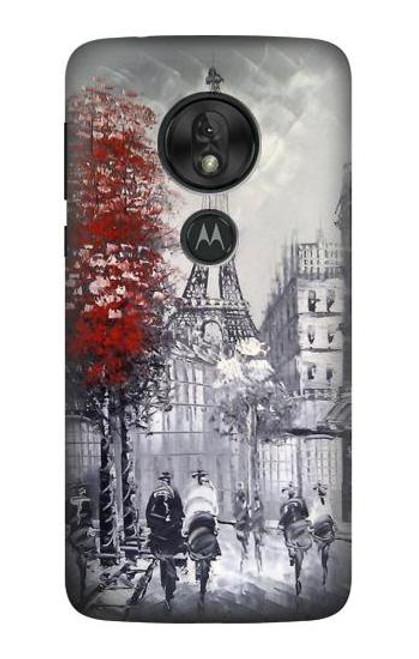 S1295 パリのエッフェル絵画 Eiffel Painting of Paris Motorola Moto G7 Power バックケース、フリップケース・カバー