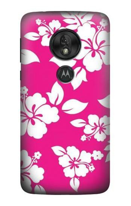 S2246 ハワイのハイビスカスピンク柄 Hawaiian Hibiscus Pink Pattern Motorola Moto G7 Power バックケース、フリップケース・カバー