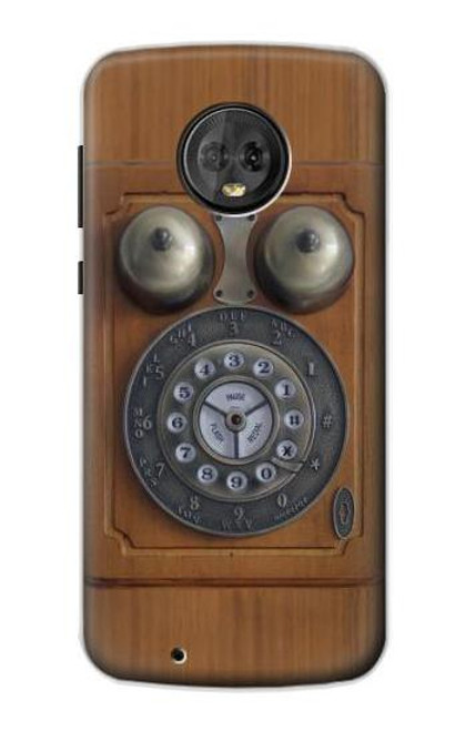 S3146 アンティークウォールレトロ電話 Antique Wall Retro Dial Phone Motorola Moto G6 バックケース、フリップケース・カバー