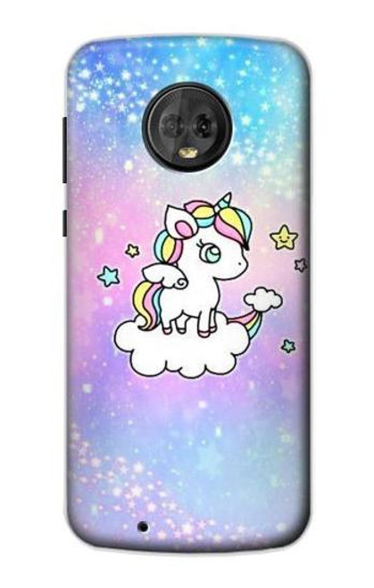 S3256 かわいいユニコーンの漫画 Cute Unicorn Cartoon Motorola Moto G6 バックケース、フリップケース・カバー