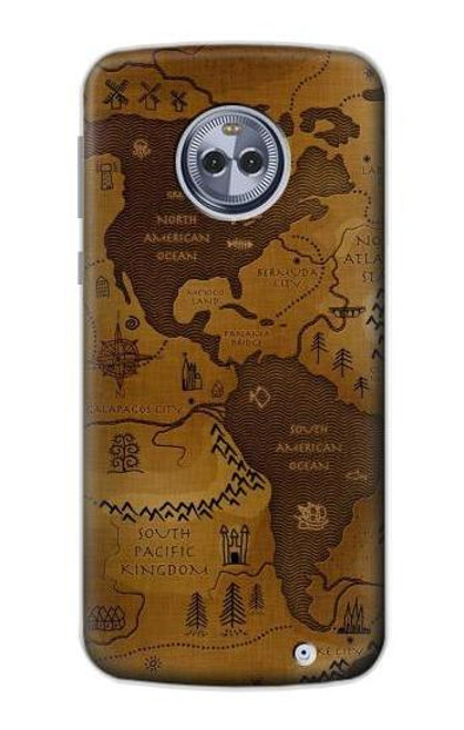 S2861 アンティークの世界地図 Antique World Map Motorola Moto X4 バックケース、フリップケース・カバー