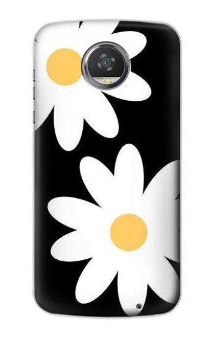 S2315 デイジー白い花 Daisy White Flowers Motorola Moto Z2 Play, Z2 Force バックケース、フリップケース・カバー