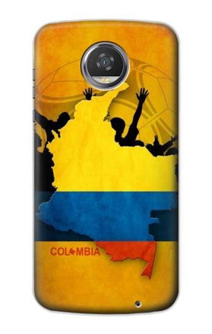 S2996 コロンビアサッカー Colombia Football Soccer Map Flag Motorola Moto Z2 Play, Z2 Force バックケース、フリップケース・カバー