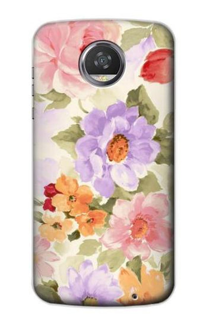 S3035 花 Sweet Flower Painting Motorola Moto Z2 Play, Z2 Force バックケース、フリップケース・カバー