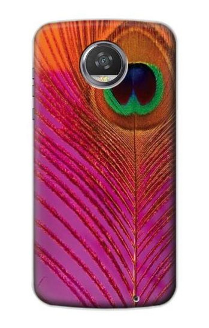 S3201 ピンクピーコックフェザー Pink Peacock Feather Motorola Moto Z2 Play, Z2 Force バックケース、フリップケース・カバー