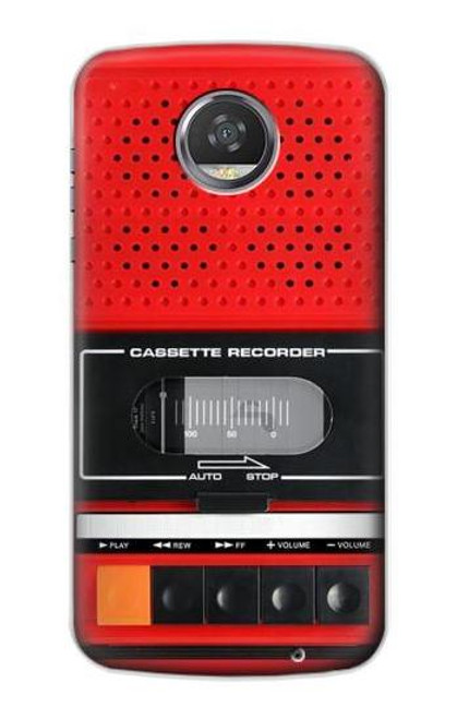 S3204 レッドカセットレコーダーグラフィック Red Cassette Recorder Graphic Motorola Moto Z2 Play, Z2 Force バックケース、フリップケース・カバー