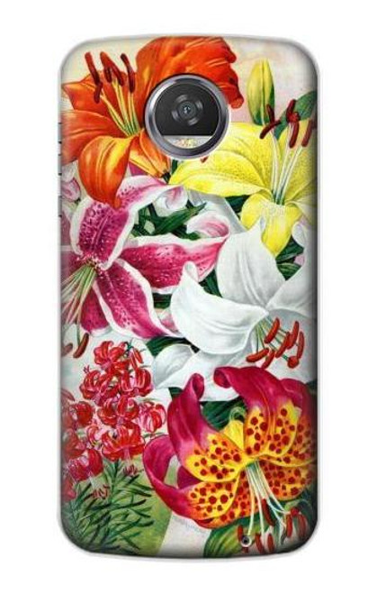 S3205 レトロ花 Retro Art Flowers Motorola Moto Z2 Play, Z2 Force バックケース、フリップケース・カバー