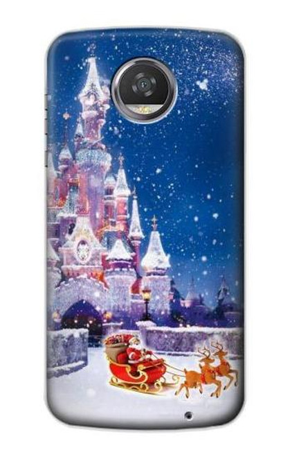 S3282 サンタ・クリスマス城 Santa Xmas Castle Motorola Moto Z2 Play, Z2 Force バックケース、フリップケース・カバー