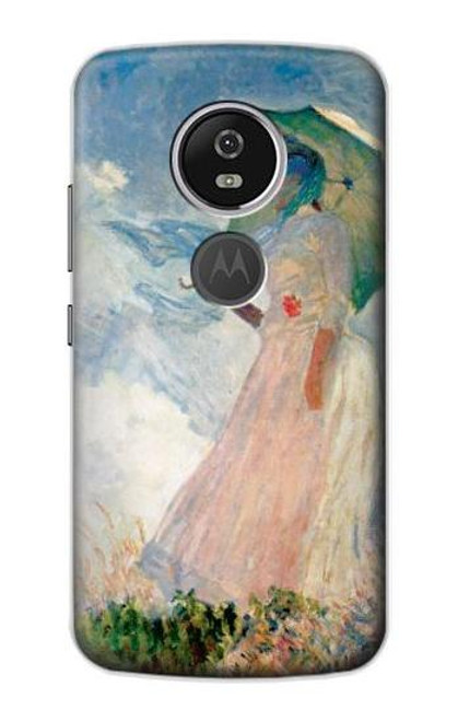 S0998 クロード・モネ 日傘を差す女 Claude Monet Woman with a Parasol Motorola Moto E5 Plus バックケース、フリップケース・カバー