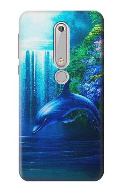 S0385 イルカ Dolphin Nokia 6.1, Nokia 6 2018 バックケース、フリップケース・カバー