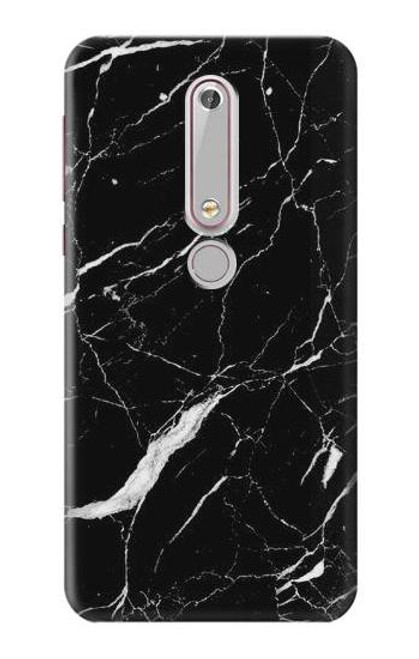 S2895 ブラックマーブルグラフィックプリント Black Marble Graphic Printed Nokia 6.1, Nokia 6 2018 バックケース、フリップケース・カバー