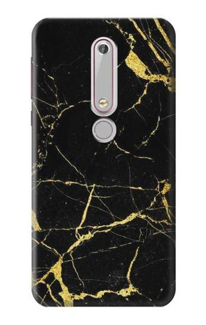 S2896 ゴールドマーブルグラフィックプリント Gold Marble Graphic Printed Nokia 6.1, Nokia 6 2018 バックケース、フリップケース・カバー