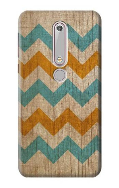 S3033 ヴィヴィッドシェブロングラフィック Vintage Wood Chevron Graphic Printed Nokia 6.1, Nokia 6 2018 バックケース、フリップケース・カバー