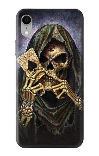 S3594 死神ポーカー Grim Reaper Wins Poker iPhone XR バックケース、フリップケース・カバー