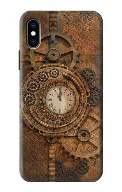 S3401 クロックギア スチームパンク Clock Gear Streampunk iPhone X, iPhone XS バックケース、フリップケース・カバー