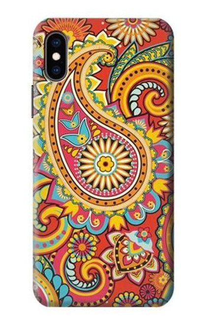 S3402 ペイズリー花柄 Floral Paisley Pattern Seamless iPhone X, iPhone XS バックケース、フリップケース・カバー