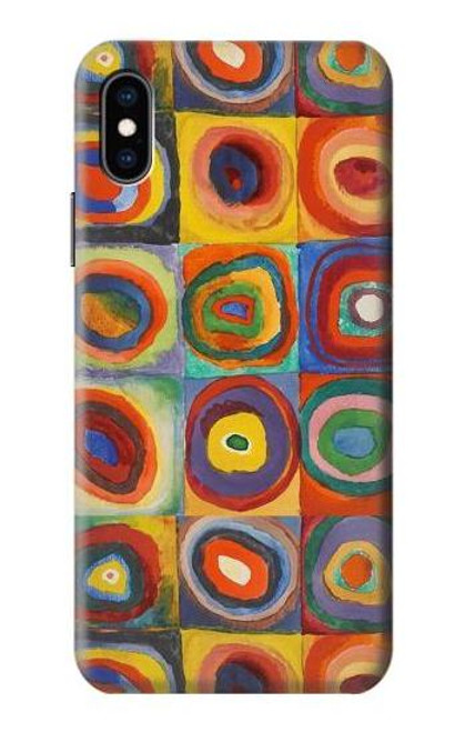 S3409 正方形の同心円 Squares Concentric Circles iPhone X, iPhone XS バックケース、フリップケース・カバー