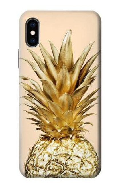 S3490 ゴールドパイナップル Gold Pineapple iPhone X, iPhone XS バックケース、フリップケース・カバー