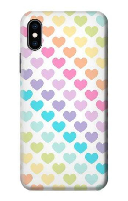 S3499 カラフルなハート柄 Colorful Heart Pattern iPhone X, iPhone XS バックケース、フリップケース・カバー