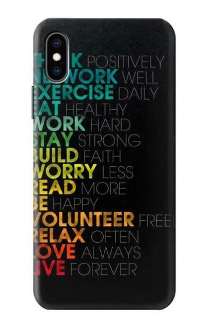 S3523 ポジティブな言葉 Think Positive Words Quotes iPhone X, iPhone XS バックケース、フリップケース・カバー