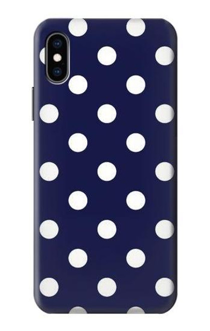 S3533 ブルーの水玉 Blue Polka Dot iPhone X, iPhone XS バックケース、フリップケース・カバー