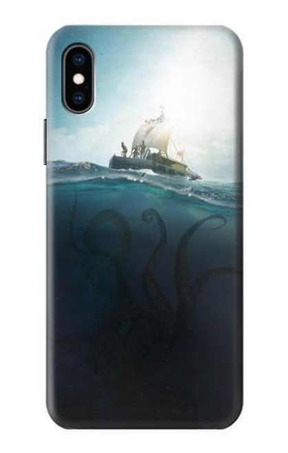 S3540 巨大なタコ Giant Octopus iPhone X, iPhone XS バックケース、フリップケース・カバー
