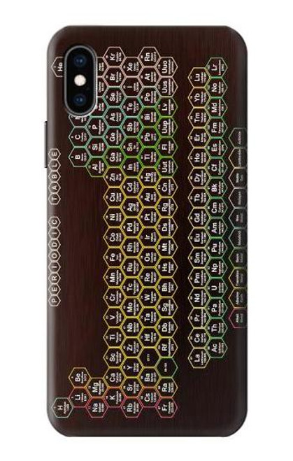 S3544 ネオンハニカム周期表 Neon Honeycomb Periodic Table iPhone X, iPhone XS バックケース、フリップケース・カバー