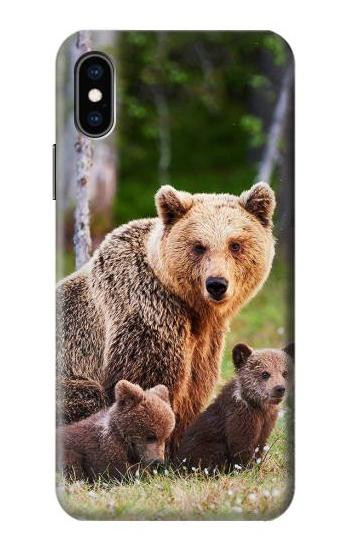 S3558 くまの家族 Bear Family iPhone X, iPhone XS バックケース、フリップケース・カバー