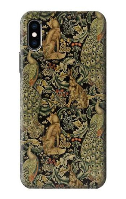 S3661 ウィリアム・モリス・フォレスト・ベルベット William Morris Forest Velvet iPhone X, iPhone XS バックケース、フリップケース・カバー