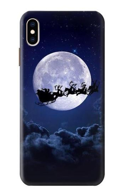S3508 クリスマスサンタ Xmas Santa Moon iPhone XS Max バックケース、フリップケース・カバー