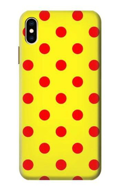 S3526 赤い水玉 Red Spot Polka Dot iPhone XS Max バックケース、フリップケース・カバー