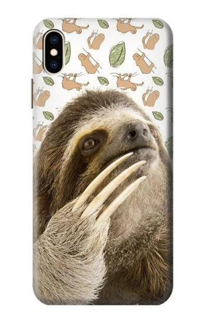 S3559 ナマケモノ Sloth Pattern iPhone XS Max バックケース、フリップケース・カバー