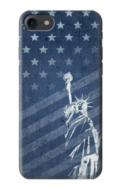S3450 米国旗の自由の女神 US Flag Liberty Statue iPhone 7, iPhone 8 バックケース、フリップケース・カバー