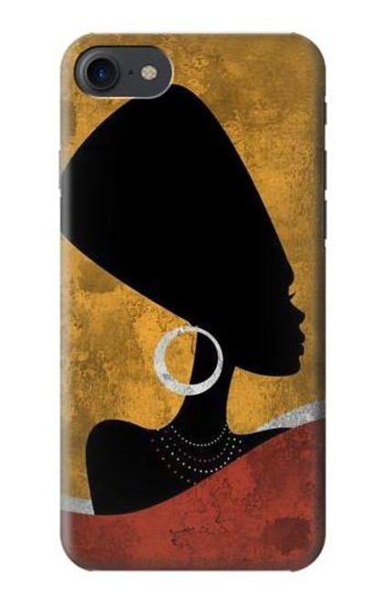 S3453 アフリカの女王ネフェルティティ African Queen Nefertiti Silhouette iPhone 7, iPhone 8 バックケース、フリップケース・カバー