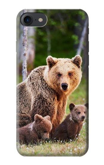 S3558 くまの家族 Bear Family iPhone 7, iPhone 8 バックケース、フリップケース・カバー