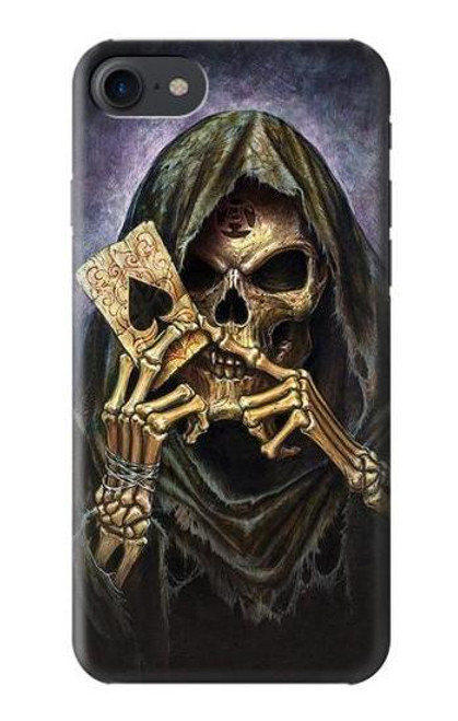 S3594 死神ポーカー Grim Reaper Wins Poker iPhone 7, iPhone 8 バックケース、フリップケース・カバー