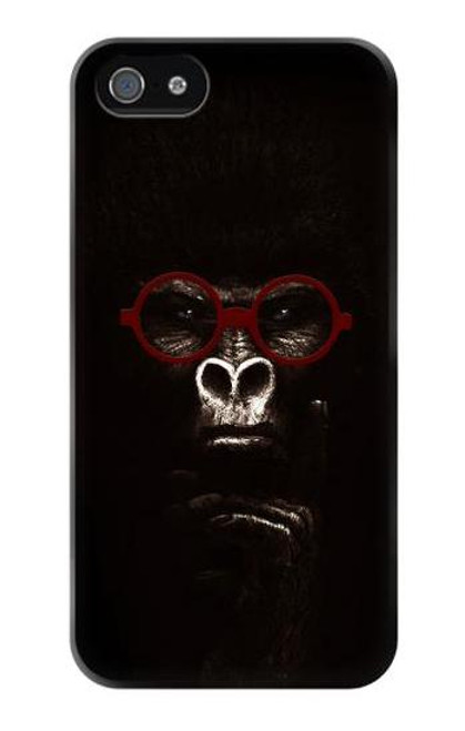 S3529 思考ゴリラ Thinking Gorilla iPhone 5 5S SE バックケース、フリップケース・カバー