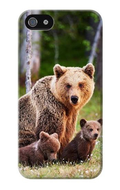 S3558 くまの家族 Bear Family iPhone 5 5S SE バックケース、フリップケース・カバー