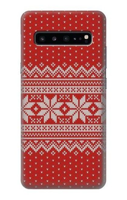 S3384 冬のシームレスな編み物パターン Winter Seamless Knitting Pattern Samsung Galaxy S10 5G バックケース、フリップケース・カバー