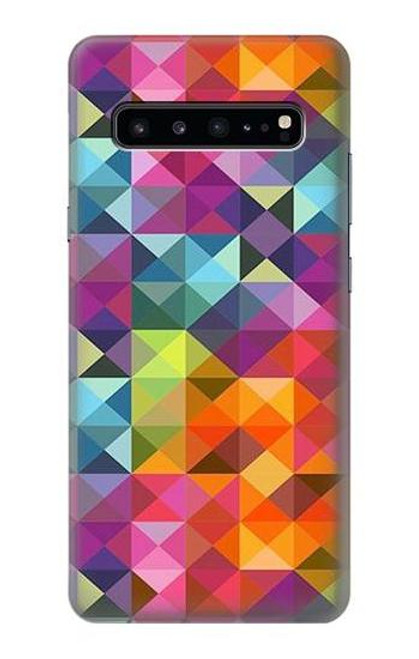 S3477 抽象的なダイヤモンドパターン Abstract Diamond Pattern Samsung Galaxy S10 5G バックケース、フリップケース・カバー