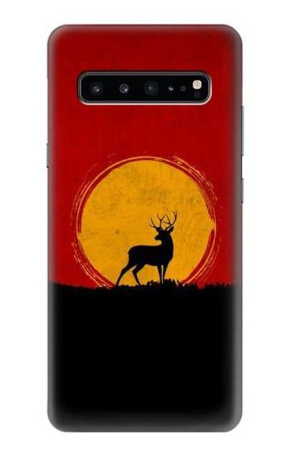 S3513 鹿の夕日 Deer Sunset Samsung Galaxy S10 5G バックケース、フリップケース・カバー