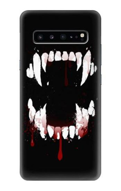 S3527 吸血鬼の歯 Vampire Teeth Bloodstain Samsung Galaxy S10 5G バックケース、フリップケース・カバー