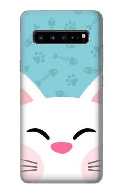 S3542 かわいい猫漫画 Cute Cat Cartoon Samsung Galaxy S10 5G バックケース、フリップケース・カバー