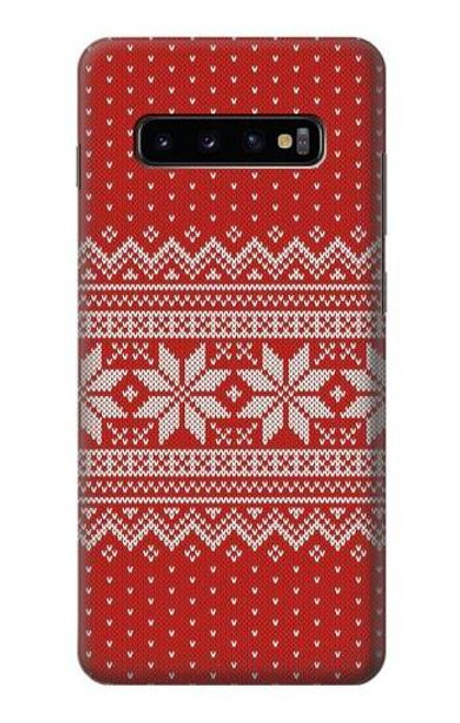 S3384 冬のシームレスな編み物パターン Winter Seamless Knitting Pattern Samsung Galaxy S10 Plus バックケース、フリップケース・カバー